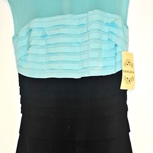 Sangria NWT Teal/Aqua/Black Dress Size 8